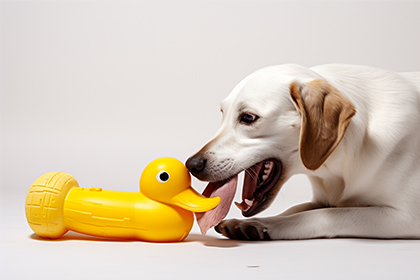 dog playing duck toy.jpg
