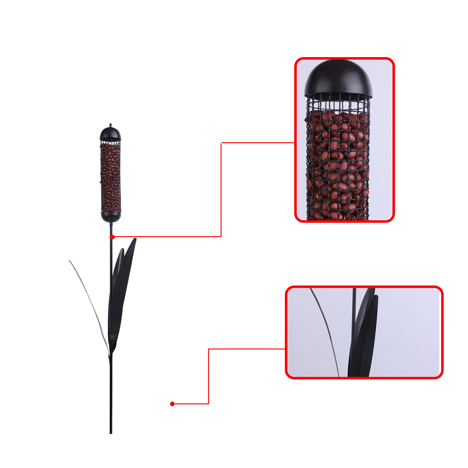 Modern Bird Feeder for Outdoors - Slim Reed Design.jpg