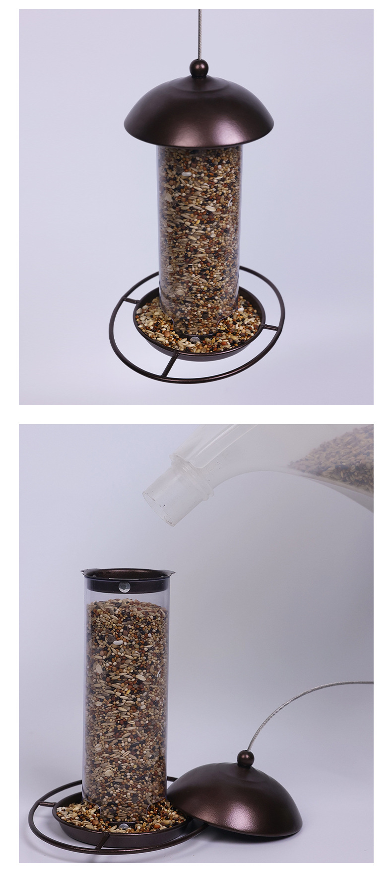 Hanging Tube Bird Feeder with Perch Ring and Roof.jpg