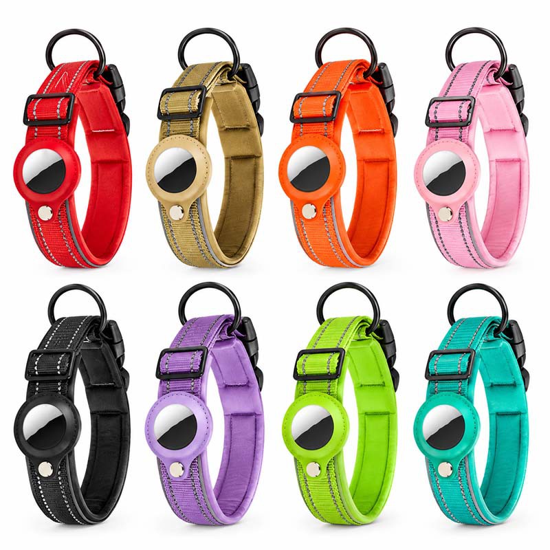 Nylon Pet Collar with Tracker Holder for Dogs