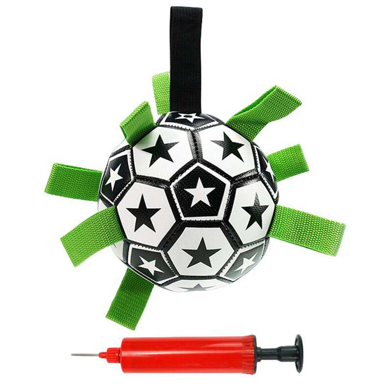 Inflatable Dog Soccer Ball with Tug Tabs and Pump – OEM/ODM Pet Toys