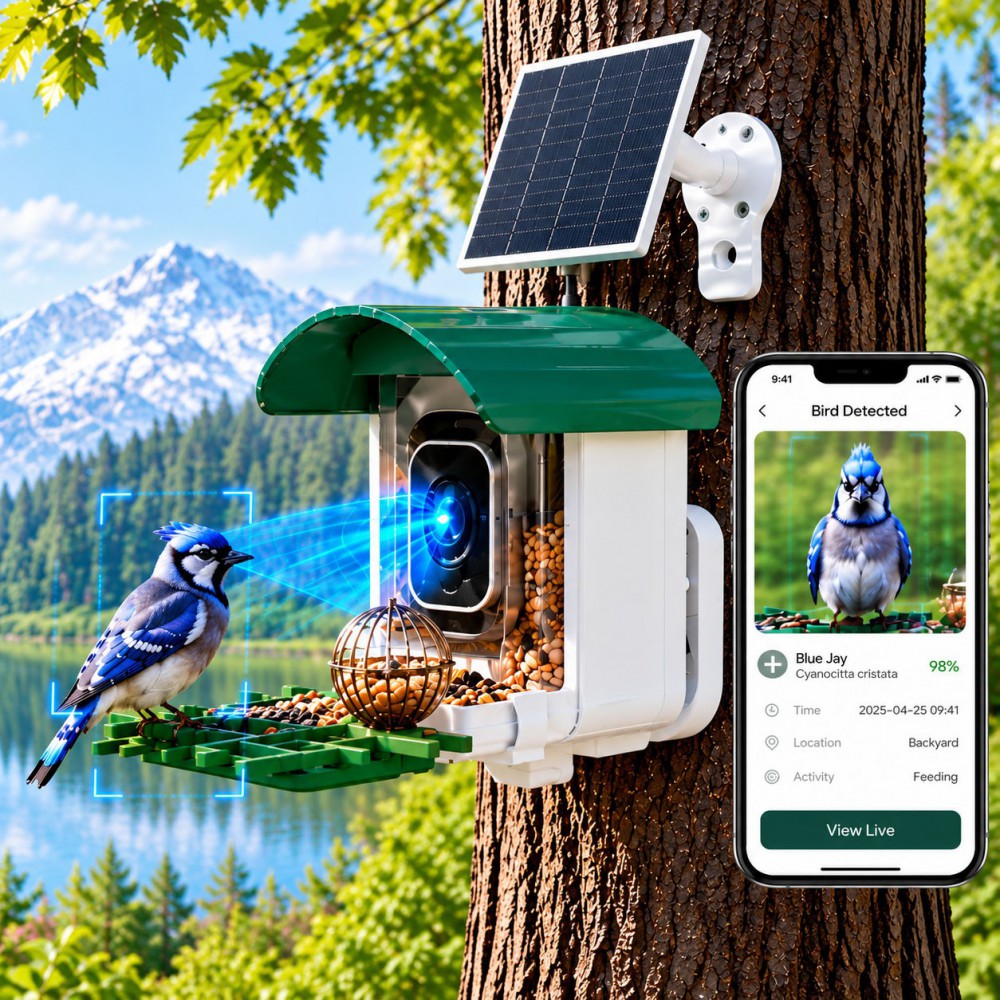 Solar-Powered Smart Bird Feeder with AI Camera: Bringing Intelligent Birdwatching to Outdoor Living